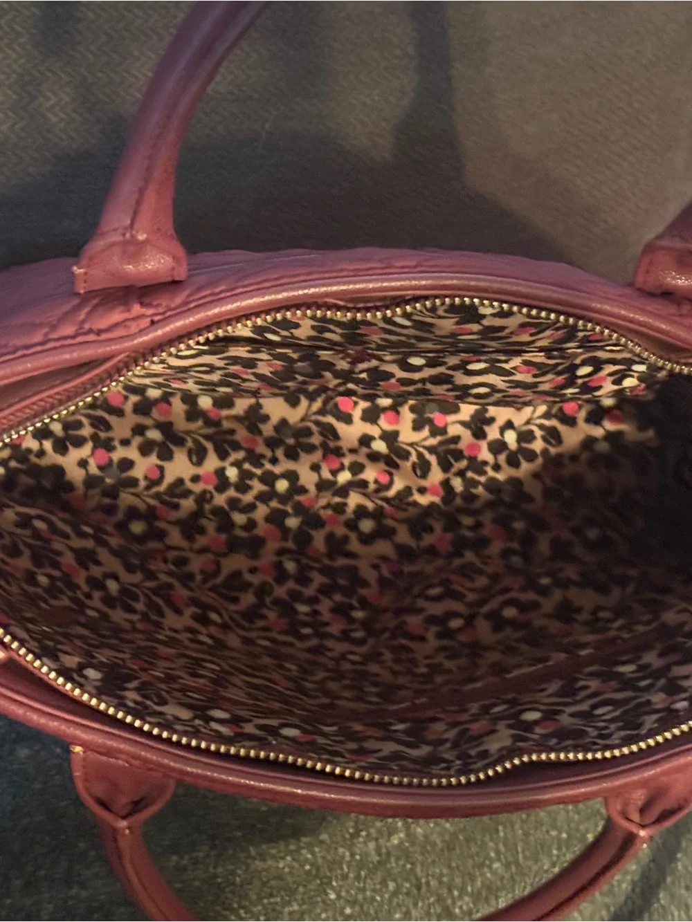 Vera Bradley Quilted Hobo Satchel in Wine